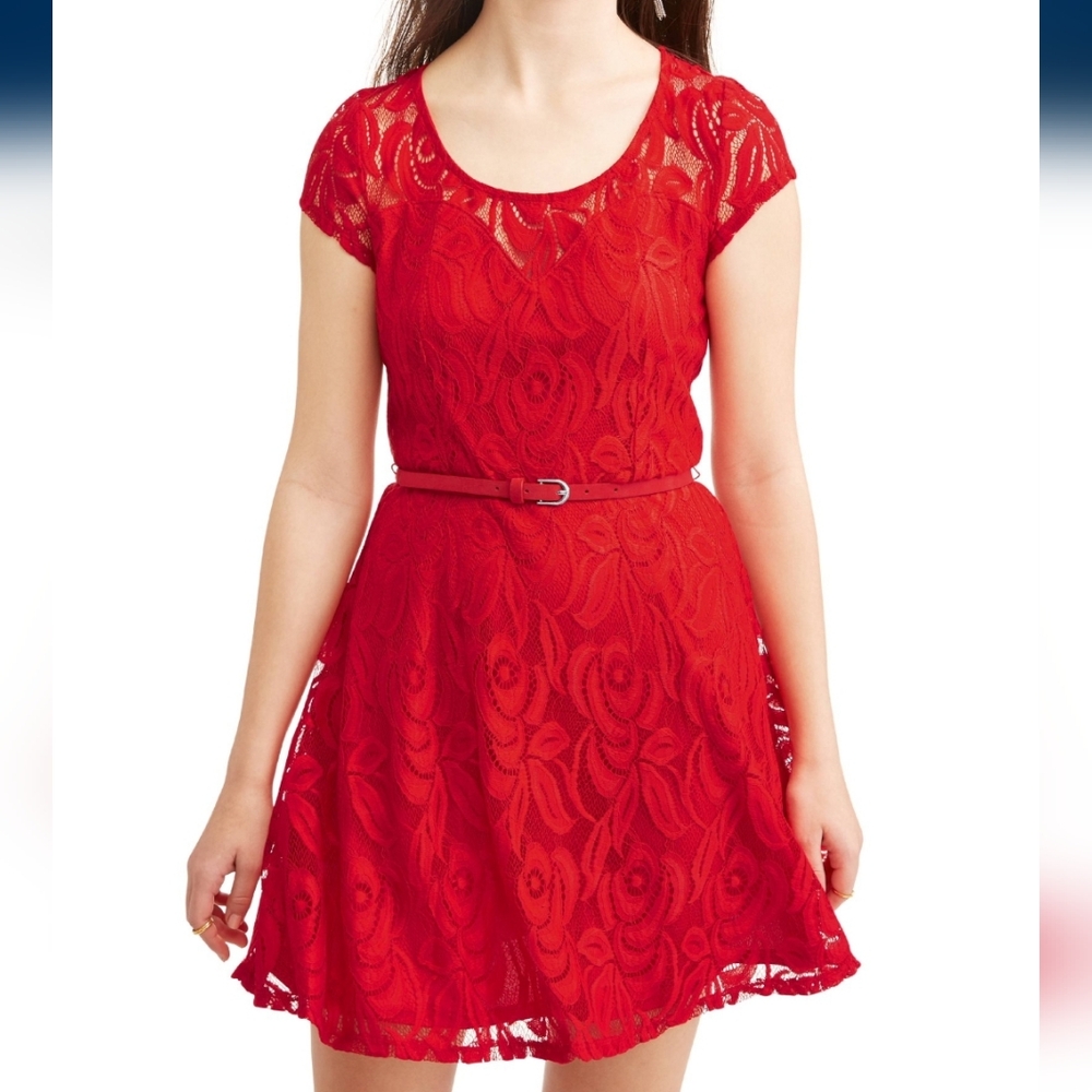 Red Lace Skater Dress size Jr XL